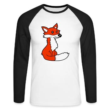 Fuchs Rotfuchs Wildes Tier Schlauer Wald Bewohner - Unisex Baseballshirt langarm - Weiß/Schwarz - Vorne - Nik (191cm)