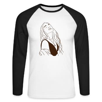 Soulfeelyou - Unisex Baseballshirt langarm - Weiß/Schwarz - Vorne - Nik (191cm)