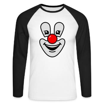 Clown - T-shirt baseball manches longues Homme - blanc/noir - Devant - Nik (191cm)