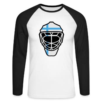 Hockey Goalie Mask Finlande - T-shirt baseball manches longues Homme - blanc/noir - Devant - Nik (191cm)