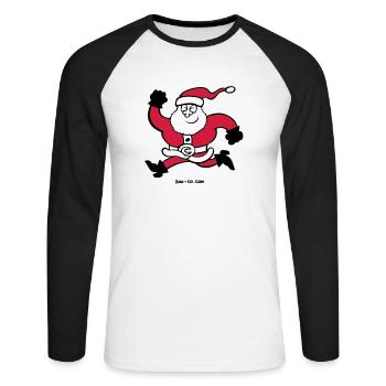 Exécution de Père Noël - T-shirt baseball manches longues Homme - blanc/noir - Devant - Nik (191cm)