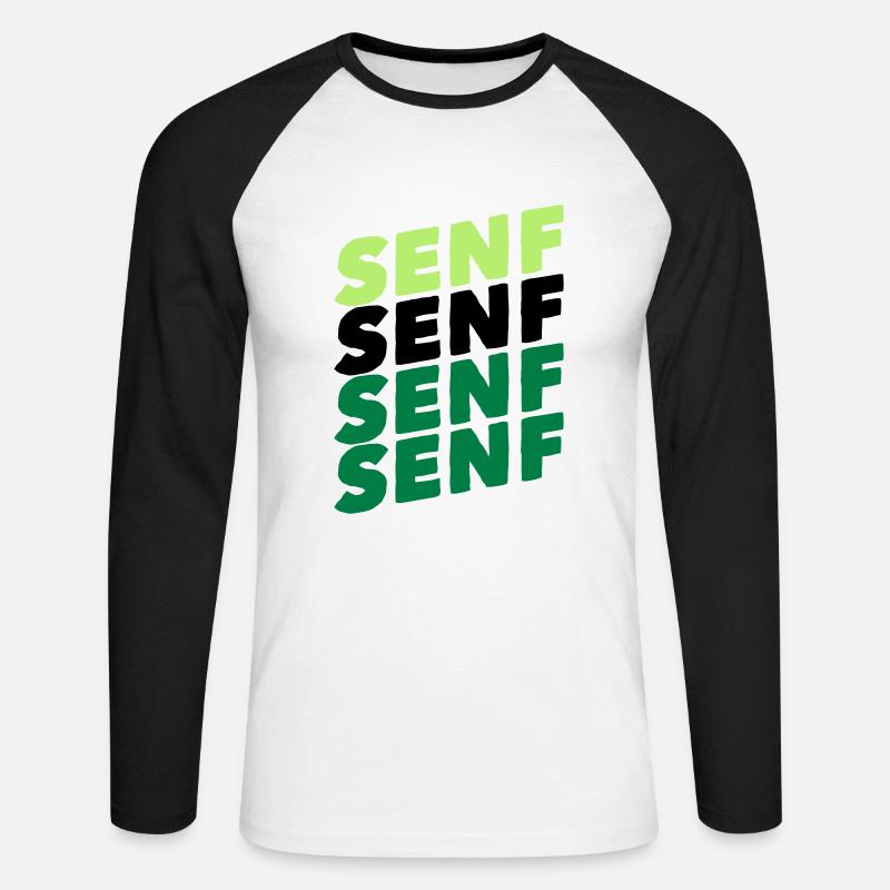 Senf essen lecker gewürz paste - Unisex Baseballshirt langarm - Weiß/Schwarz