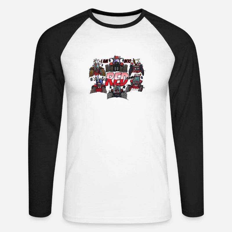 ich bin in rot - Unisex Baseballshirt langarm - Weiß/Schwarz