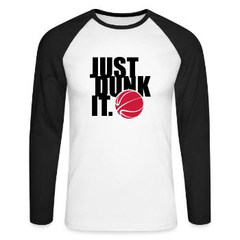 DUNK JUSTE - T-shirt baseball manches longues Homme - blanc/noir - Devant - Nik (191cm)