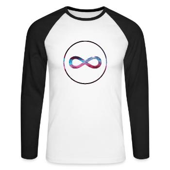 Infinity - Unisex Long Sleeve Baseball T-Shirt - white/black - Front - Nik (191cm)