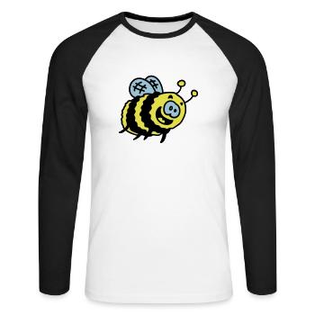 funny bumblebee 3 - Unisex Long Sleeve Baseball T-Shirt - white/black - Front - Nik (191cm)