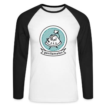 Watermelon - Unisex Long Sleeve Baseball T-Shirt - white/black - Front - Nik (191cm)