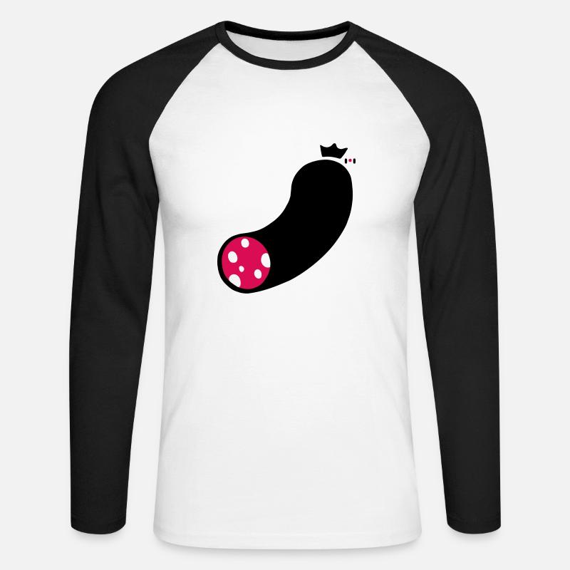 wurst - Unisex Baseballshirt langarm - Weiß/Schwarz
