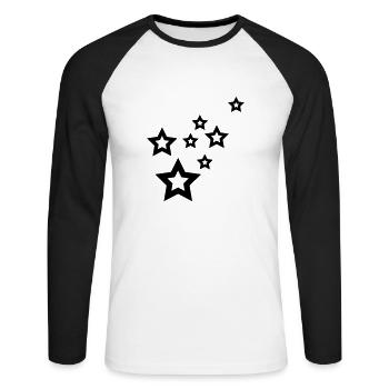 stars - Unisex Long Sleeve Baseball T-Shirt - white/black - Front - Nik (191cm)