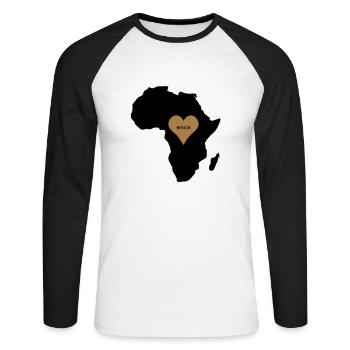 africa_love - Unisex Long Sleeve Baseball T-Shirt - white/black - Front - Nik (191cm)