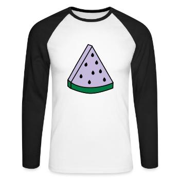 watermelon - Unisex Long Sleeve Baseball T-Shirt - white/black - Front - Nik (191cm)