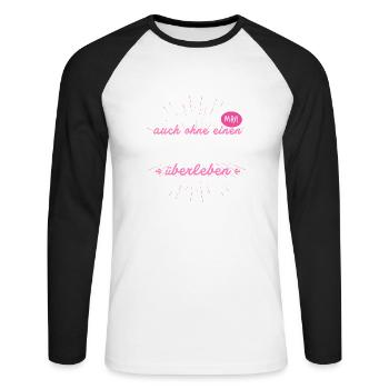Niemals ohne ANDALUSIER - Unisex Baseballshirt langarm - Weiß/Schwarz - Vorne - Nik (191cm)