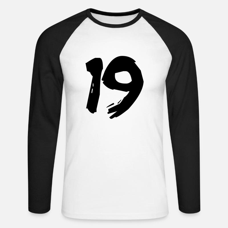 Brushed 19 - Unisex Baseballshirt langarm - Weiß/Schwarz