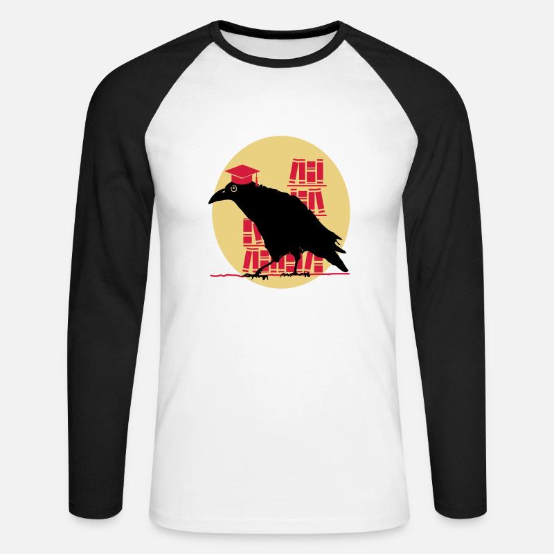Dr. Crow - Unisex Baseballshirt langarm - Weiß/Schwarz