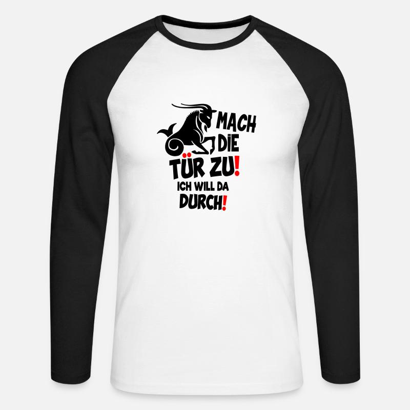 Steinbock Spruch - Unisex Baseballshirt langarm - Weiß/Schwarz