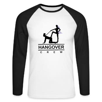 hangover 103 2c - Unisex Baseballshirt langarm - Weiß/Schwarz - Vorne - Nik (191cm)