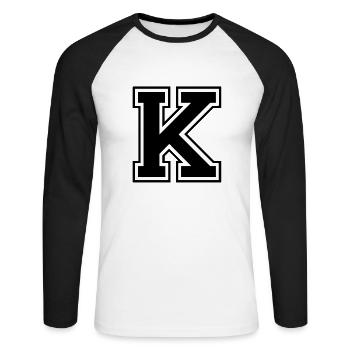 k - Unisex Baseballshirt langarm - Weiß/Schwarz - Vorne - Nik (191cm)