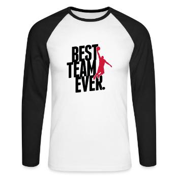 Best Team ever - Basketball - T-shirt baseball manches longues Homme - blanc/noir - Devant - Nik (191cm)