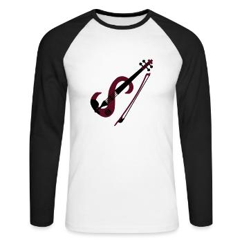 electric violin_v1 - Unisex Long Sleeve Baseball T-Shirt - white/black - Front - Nik (191cm)