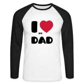 I Love my Dad - Unisex Long Sleeve Baseball T-Shirt - white/black - Front - Nik (191cm)