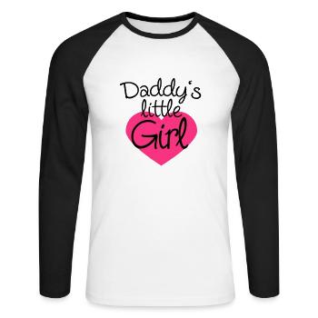 Daddys Little Girl Heart Logo - Unisex Long Sleeve Baseball T-Shirt - white/black - Front - Nik (191cm)