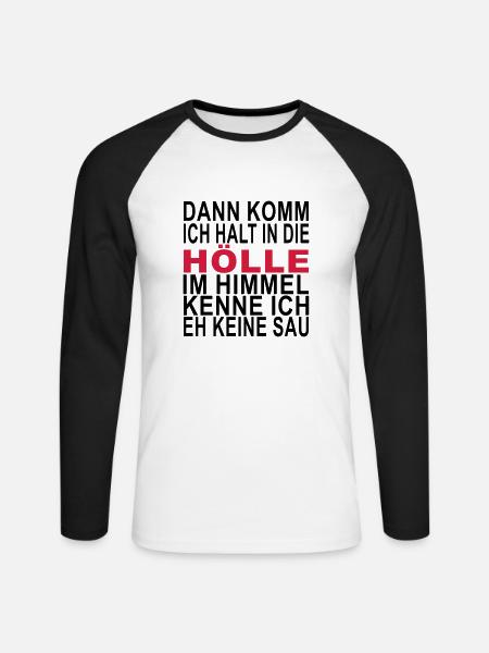 Hölle - Unisex Baseballshirt langarm - Weiß/Schwarz