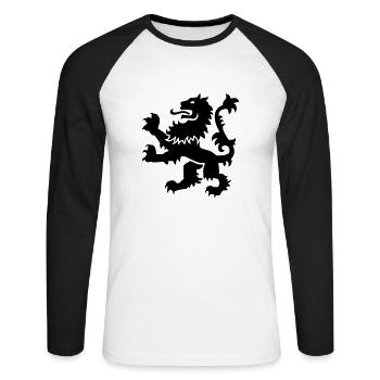 Lion - Unisex Long Sleeve Baseball T-Shirt - white/black - Front - Nik (191cm)