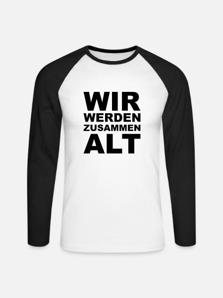 Zusammen alt - Unisex Baseballshirt langarm - Weiß/Schwarz