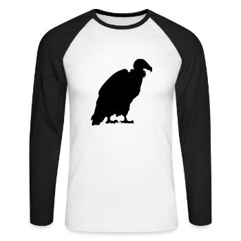 Vautour - T-shirt baseball manches longues Homme - blanc/noir - Devant - Nik (191cm)