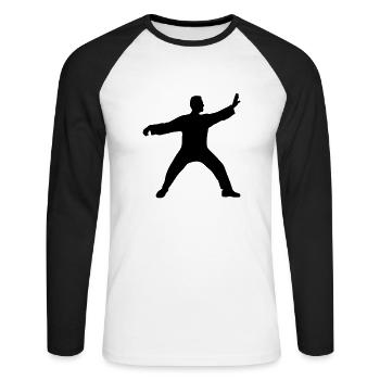 Tai chii chuan Kata taichi kung fu sports style - Unisex Long Sleeve Baseball T-Shirt - white/black - Front - Nik (191cm)