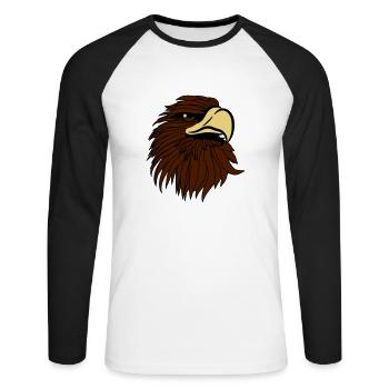 Eagle Bald Eagle - Unisex Long Sleeve Baseball T-Shirt - white/black - Front - Nik (191cm)