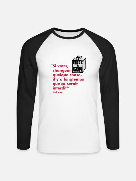Citation - T-shirt baseball manches longues Homme - blanc/noir