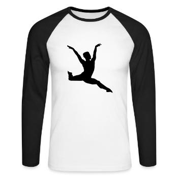 Ballet - T-shirt baseball manches longues Homme - blanc/noir - Devant - Nik (191cm)