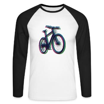 Bike Fahrrad Outdoor Fun Radsport Radtour Freiheit - Unisex Baseballshirt langarm - Weiß/Schwarz - Vorne - Nik (191cm)