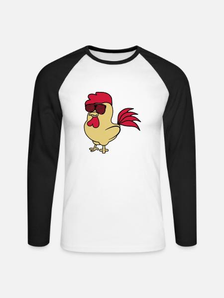cooler_hahn_02 - Unisex Long Sleeve Baseball T-Shirt - white/black