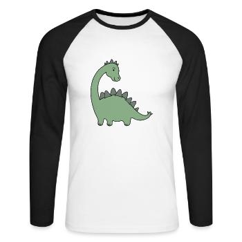Little dinosaur - Unisex Long Sleeve Baseball T-Shirt - white/black - Front - Nik (191cm)