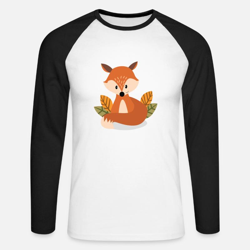 Fuchs - Unisex Baseballshirt langarm - Weiß/Schwarz