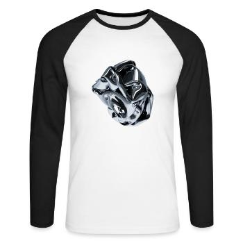 Futuristic 3D - Unisex Long Sleeve Baseball T-Shirt - white/black - Front - Nik (191cm)