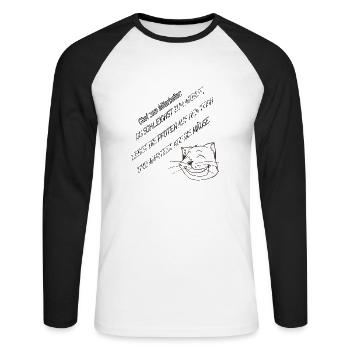 Chef zum Mitarbeiter: Du schleichst zur Arbeit ... - Unisex Baseballshirt langarm - Weiß/Schwarz - Vorne - Nik (191cm)