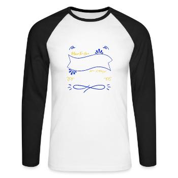 Chat Humour Littéraire Blagues Amour Jogue Amoureux Livre Amoureux - T-shirt baseball manches longues Homme - blanc/noir - Devant - Nik (191cm)