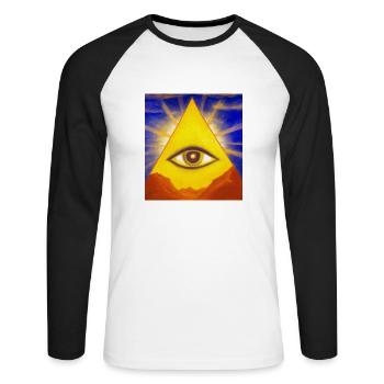 Illuminati - Unisex Long Sleeve Baseball T-Shirt - white/black - Front - Nik (191cm)