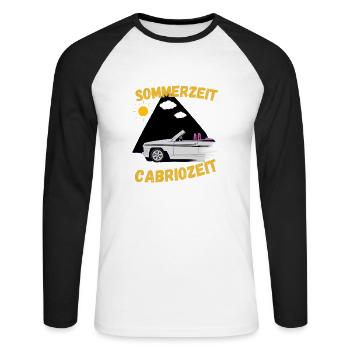 Cabrio Fahrer Shirt Geschenke Cabriolet Spruch - Unisex Baseballshirt langarm - Weiß/Schwarz - Vorne - Nik (191cm)