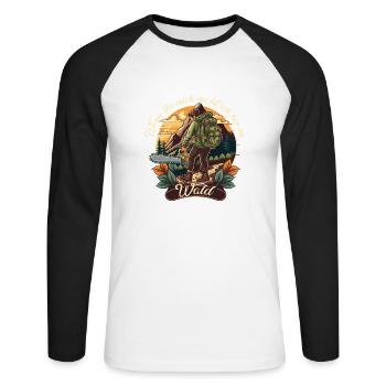 I'm in the forest, forest worker, forester, gentleman - Unisex Long Sleeve Baseball T-Shirt - white/black - Front - Nik (191cm)