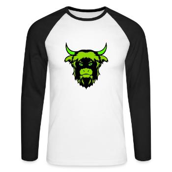 buffalo bull - Unisex Long Sleeve Baseball T-Shirt - white/black - Front - Nik (191cm)