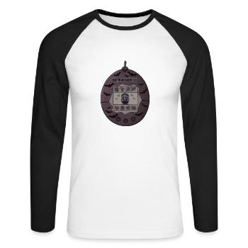 Tamagothique - T-shirt baseball manches longues Homme - blanc/noir - Devant - Nik (191cm)