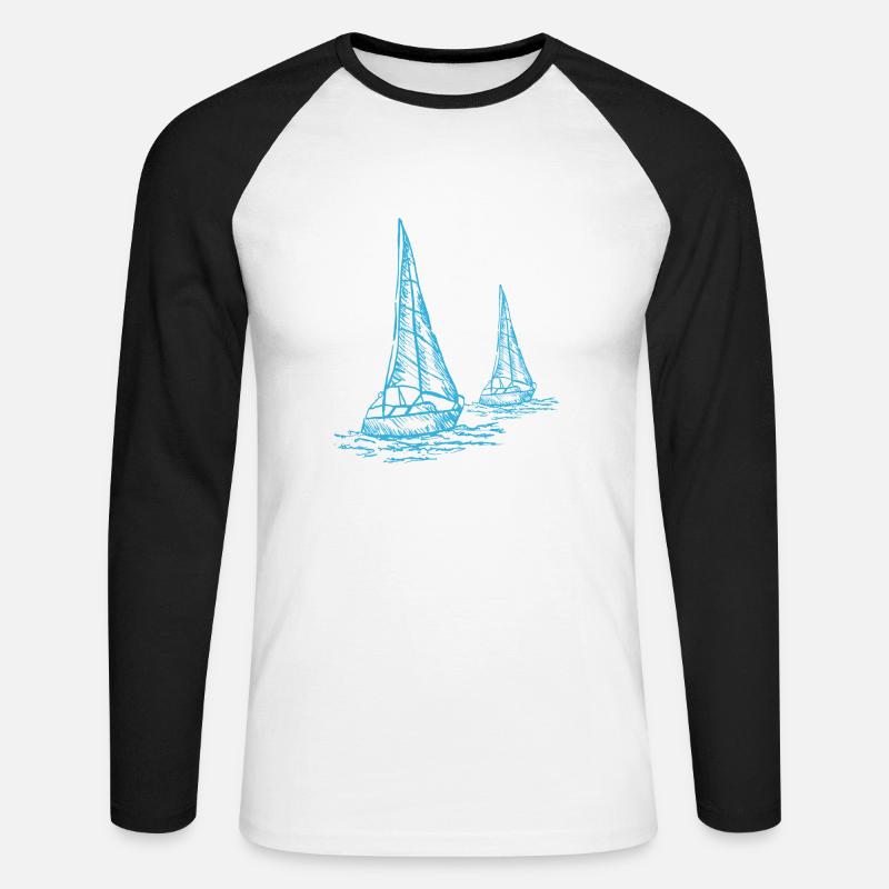 Segelboote Segeln Geschenkidee - Unisex Baseballshirt langarm - Weiß/Schwarz