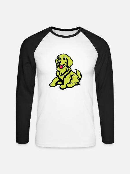 Dog Comic Animal - Unisex Long Sleeve Baseball T-Shirt - white/black