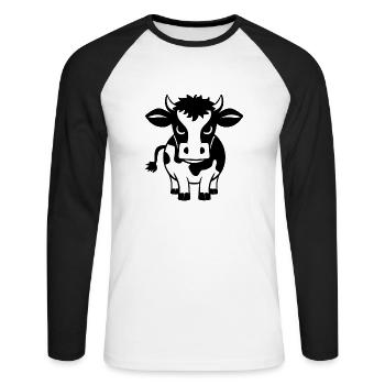 Sassy Cow - Unisex Long Sleeve Baseball T-Shirt - white/black - Front - Nik (191cm)