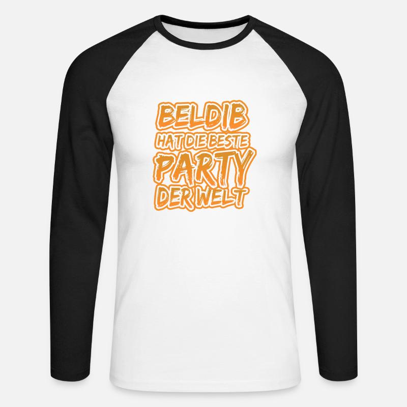 Beldib Beldib - Unisex Baseballshirt langarm - Weiß/Schwarz