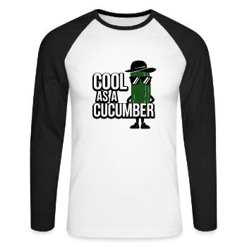 Cool comme un concombre - T-shirt baseball manches longues Homme - blanc/noir - Devant - Nik (191cm)